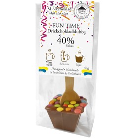 Bild på Pralinhuset Drickchokladklubba 40% Fun Time Mjölkchoklad 50g