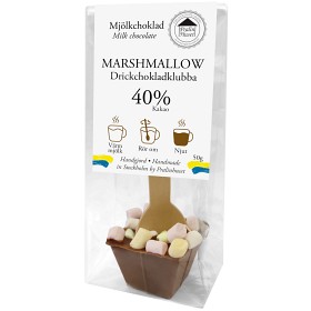 Bild på Pralinhuset Drickchokladklubba 40% Mjölkchoklad Marshmallows 50g