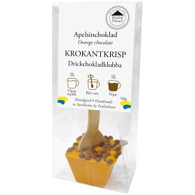 Bild på Pralinhuset Drickchokladklubba Apelsinchoklad Krokantkrisp 50g