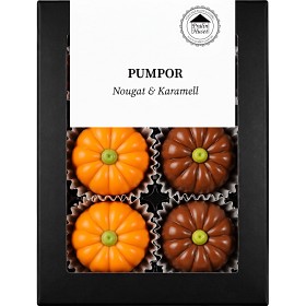 Bild på Pralinhuset Halloweenpraliner Pumpor Nougat & Karamell 85g