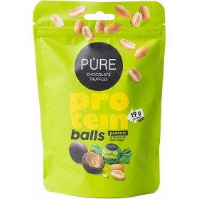 Bild på Pure Chocolate Tryffel Mörk Proteinboll Jordnötsfyllning 91g