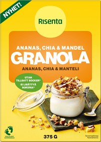 Bild på Risenta Ananas, Chia & Mandel Granola 375 g