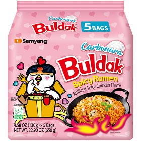 Bild på Samyang Buldak Carbonara Hot Chicken Ramen Noodles 5-pack 650g