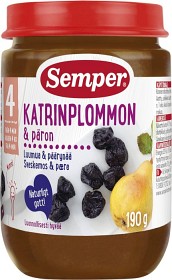 Bild på Semper Fruktpuré Katrinplommon & Päron 4M 190 g