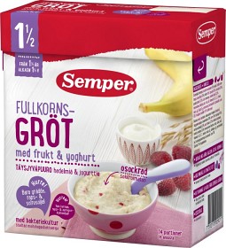 Bild på Semper Fullkornsgröt med Frukt & Yoghurt 18M 470 g