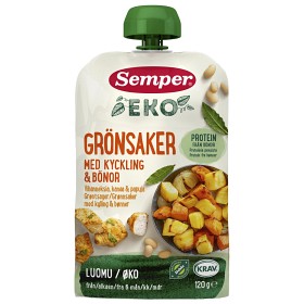 Bild på Semper Eko Grönsaker med kyckling & bönor 6M 120 g