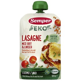 Bild på Semper Eko Lasagne med biff & linser 6M 120 g