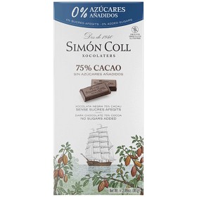 Bild på Simón Coll Mörk Choklad 75% Utan Tillsatt Socker 85g