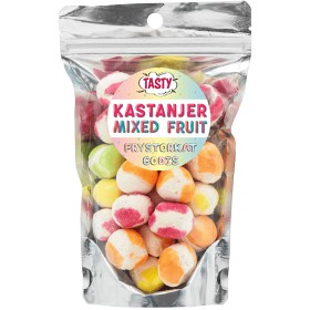 Bild på Tasty Frystorkat Godis Kastanjer Mixed Fruit 160g