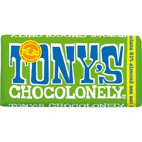 Bild på Tony's Chocolonely Dark Chocolate Almond Seasalt 180 g