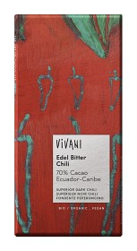 Bild på Vivani Mörk Choklad 70% Chili 100 g