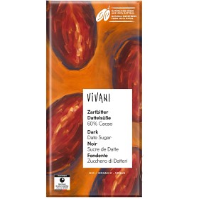 Bild på Vivani Mörkchoklad Dadelsocker 60% 80g