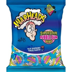 Bild på Warheads Bubble Gum Pops Mouthpainter Peg Bag 105g