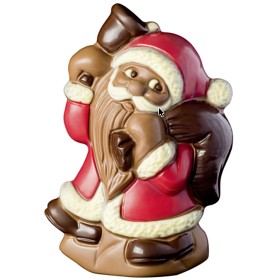 Bild på Weibler Confiserie Chocolaterie Chokladfigur Jultomte med Klocka 40g