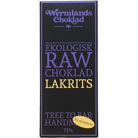 Bild på Wermlands Choklad Ekologisk RAWChoklad 73% Lakrits 50g