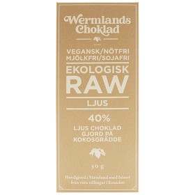Bild på Wermlands Choklad Rawchoklad 40% Kokosgrädde 50g