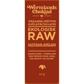 Bild på Wermlands Choklad Rawchoklad Saffran/Apelsin 50g