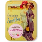 Amatller Plåtask Chokladlöv i Vit Choklad med Jordgubb 60g