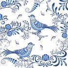 Duni Servetter Porcelain Bird 33x33cm 20-pack