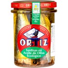 Ortiz Sardinas Sardiner i Ekologisk Olivolja Glas 190g