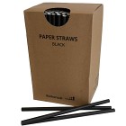 Paper Straw Black 8x200mm 250st