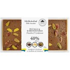 Pralinhuset Chokladkaka 40% med Pistage & Kardemumma 100g