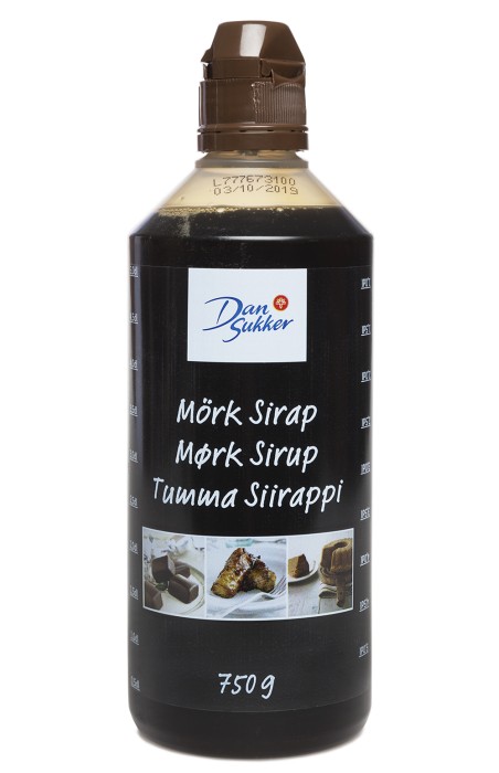 Flaska med mörk sirap från Dansukker