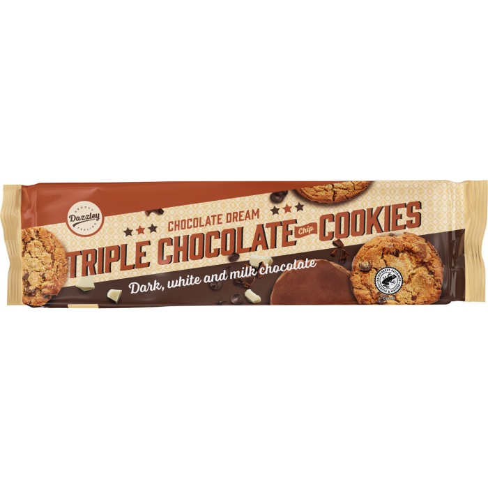 Köp Dazzley Cookies Triple Chocolate 180g på delitea.se