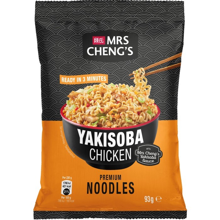 Mrs Cheng's Yakisoba Chicken Bag Nudlar 93g