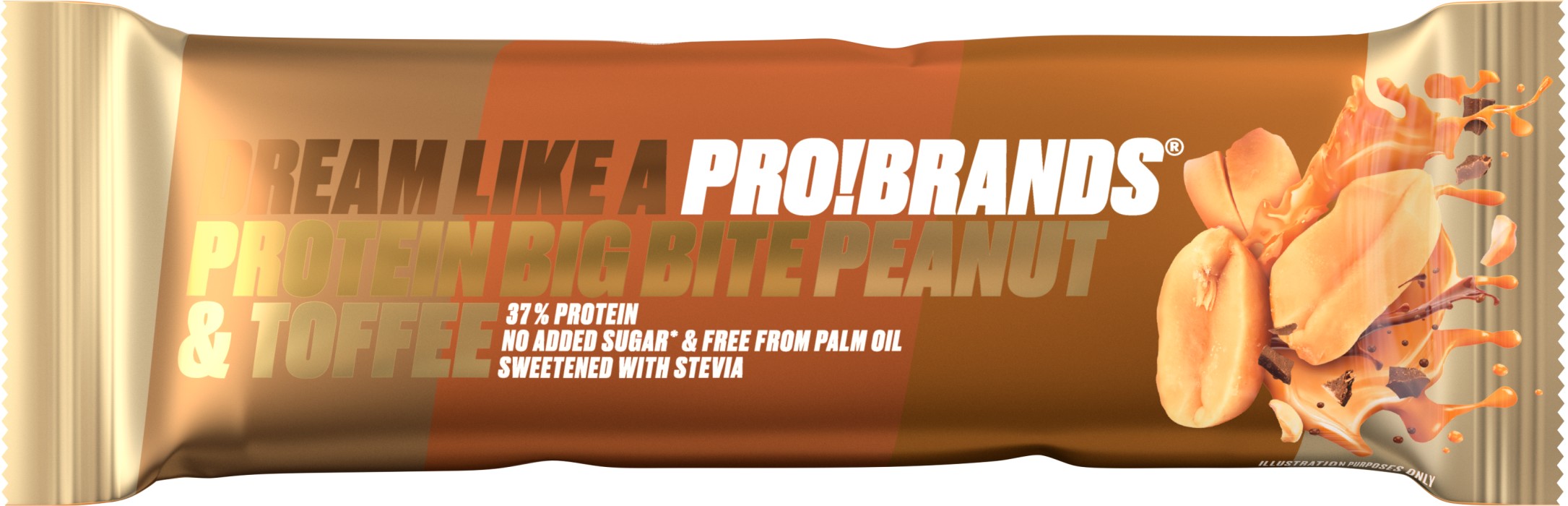 Köp ProBrands Protein Bar Bigbite Peanut & Toffee 45 g på delitea.se