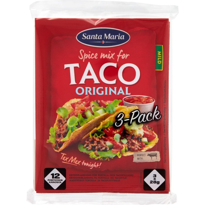 K p Santa Maria Taco Kryddmix 3 pack P Delitea se