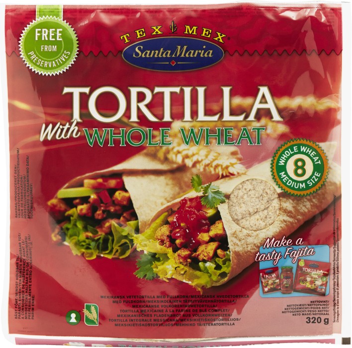 Köp Santa Maria Tortilla With Whole Wheat 320 g på delitea.se