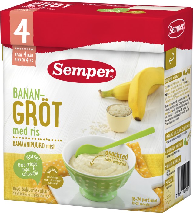 Köp Semper Banangröt med Ris 4M 480 g på delitea.se
