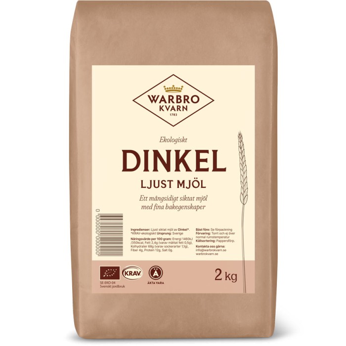 Warbro Kvarn Dinkel Ljust 2kg