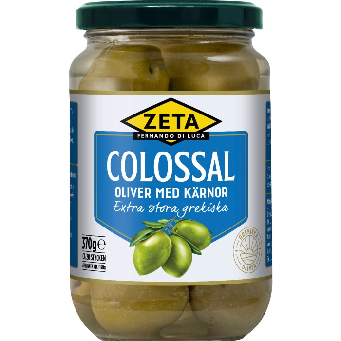 Zeta Colossaloliver med kärnor 370g