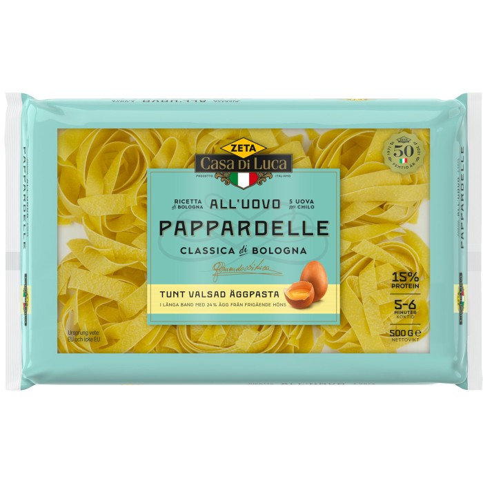 Köp Zeta Pappardelle Ägg Casa Di Luca 500g på delitea.se